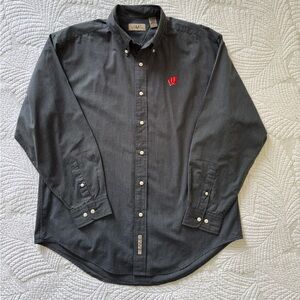 University of Wisconsin Black Button-Down Shirt- Size L